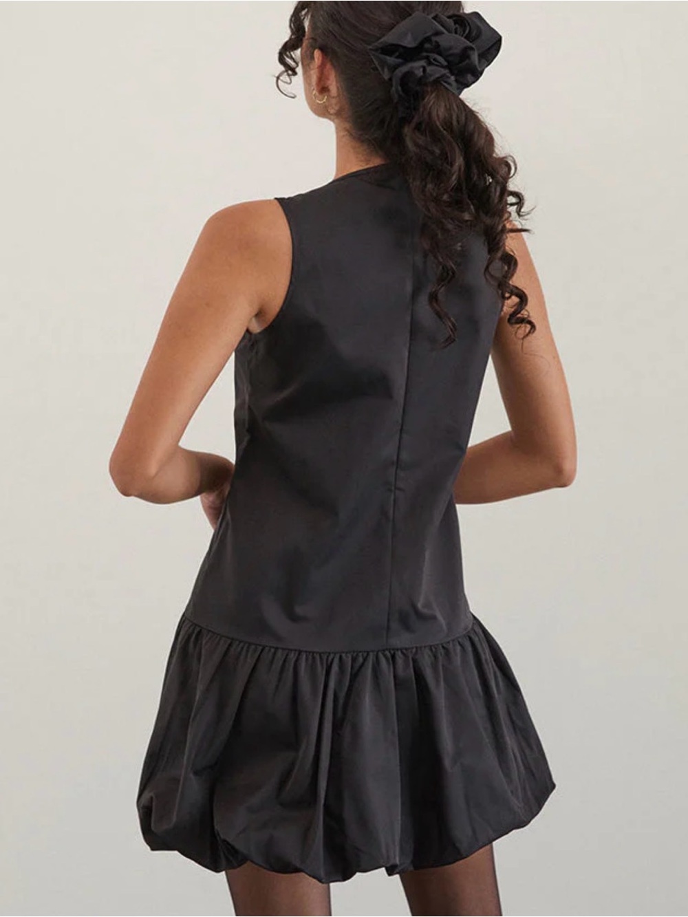 Motel Rocks Black Mini Drop-Waist Ruffle Dress - Picture 3 of 4